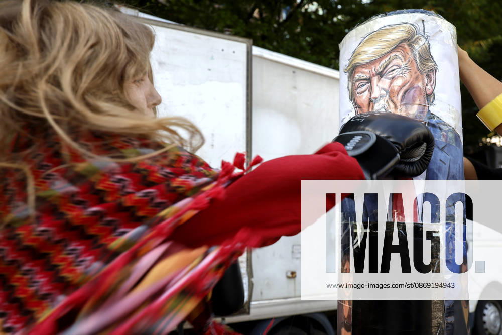 Protest condemning Gaza conflict in Seoul A person punches an effigy of U.S. President Donald Trump prior to a protest against Israel s attacks in the Gaza Strip, in Seoul, South Korea, on October 11, 2026 . The rally was held aa part of the Global Action for Palestine, a coordinated international mobilization held on October 10 11 marking three years since the 2023 Hamas attacks and the ensuing war. Seoul South Korea