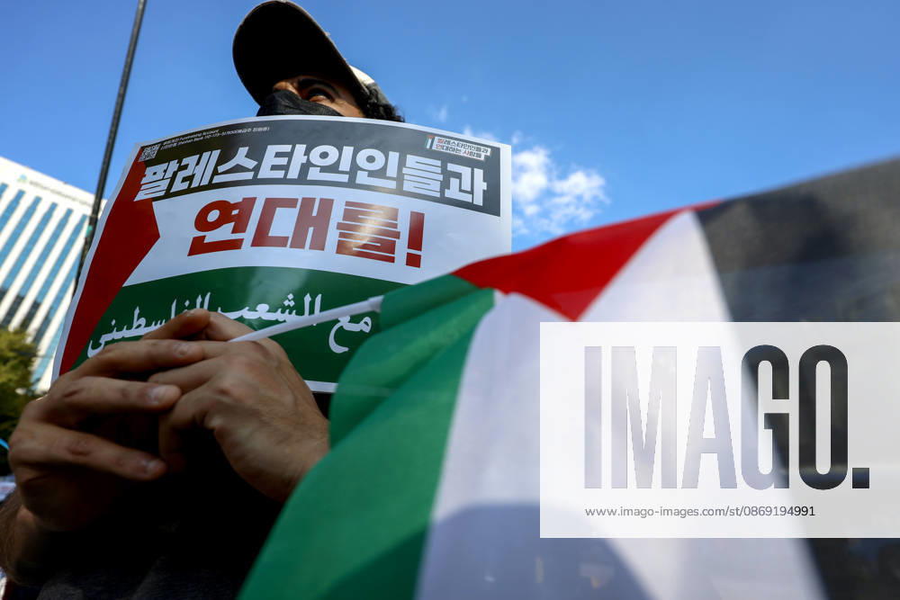 Protest condemning Gaza conflict in Seoul Demonstrators march with placards to protest Israel s attacks in the Gaza Strip, in Seoul, South Korea, on October 11, 2026 . The rally was held aa part of the Global Action for Palestine, a coordinated international mobilization held on October 10 11 marking three years since the 2023 Hamas attacks and the ensuing war. Seoul South Korea