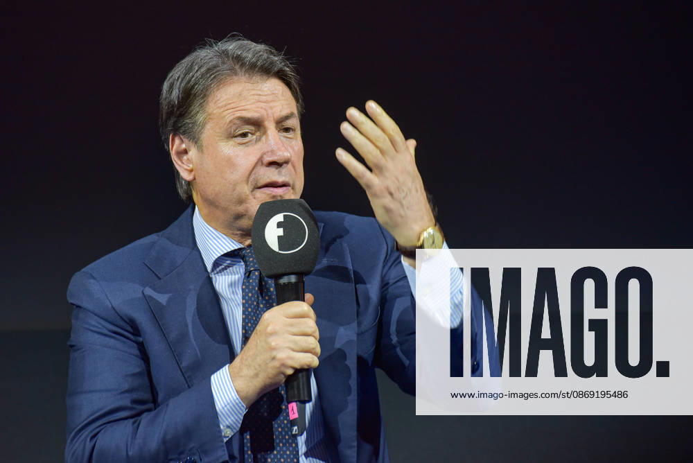 Movimento 5 Stelle President Giuseppe Conte speaks during the panel Faccia a Faccia con i politici at the Rumore Festival 2026 at Acquario Romano in Rome on October 11, 2026. Rome Italy - ZUMAn299 20261011_zip_n299_008