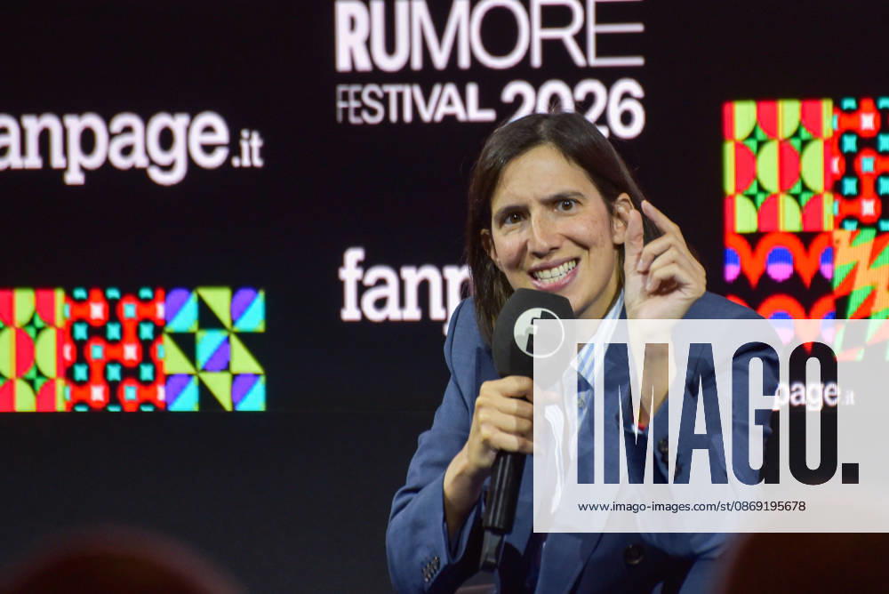 Partito Democratico Secretary Elly Schlein speaks during the panel Faccia a Faccia con i politici at the Rumore Festival 2026 at Acquario Romano in Rome on October 11, 2026. Rome Italy - ZUMAn299 20261011_zip_n299_034