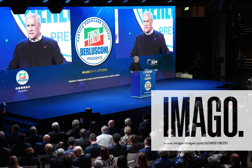 IPA89549688 - Milan, October 11, 2026, Forza Italia Event: The Optimism of Will at the East End Studios on Via Mecenate with Antonio Tajani