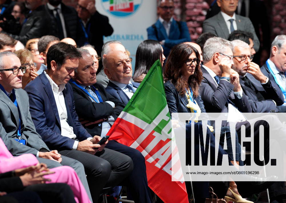 IPA89549632 - Milan, October 11, 2026, Forza Italia Event: The Optimism of Will at the East End Studios on Via Mecenate with Gilberto Cattaneo, Pichetto, and Fratin
