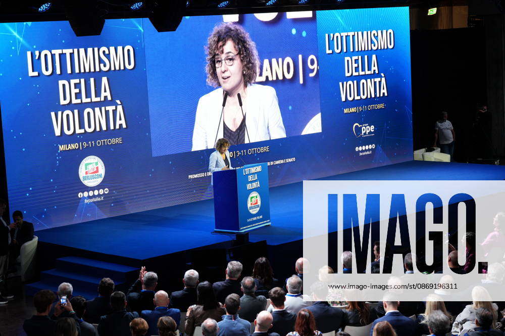 IPA89549658 - Milan, October 11, 2026, Forza Italia Event: *L ottimismo della Volontà* at the East End Studios on Via Mecenate with Dolors Montserrat