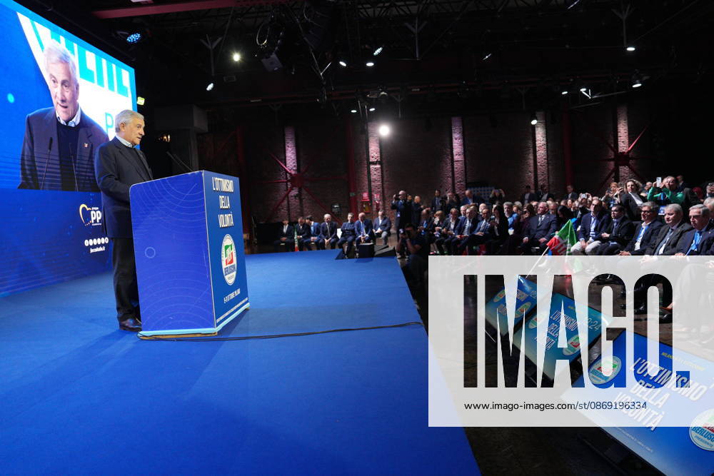 IPA89549681 - Milan, October 11, 2026, Forza Italia Event: The Optimism of Will at the East End Studios on Via Mecenate with Antonio Tajani