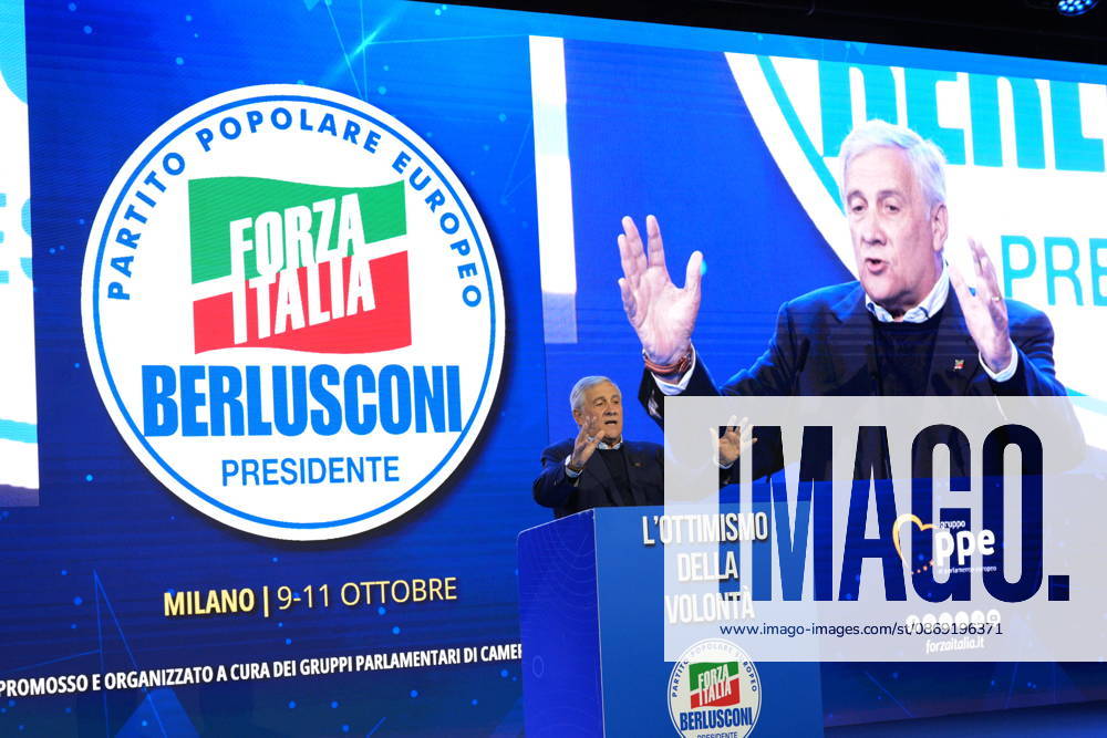 IPA89549762 - Milan, October 11, 2026, Forza Italia Event: The Optimism of Will at the East End Studios on Via Mecenate with Antonio Tajani