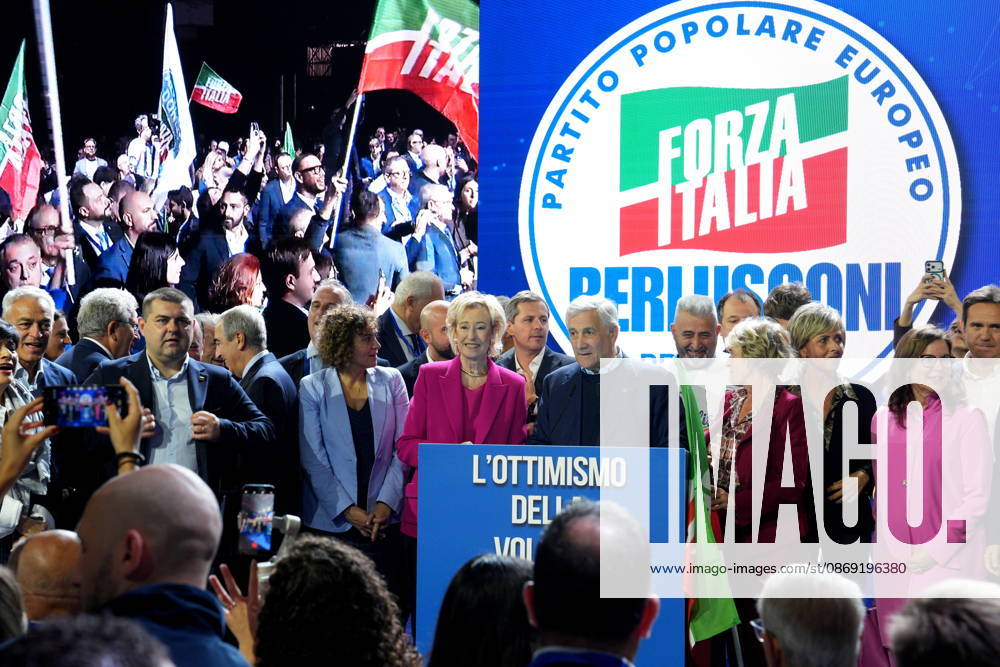 IPA89549804 - Milan, October 11, 2026, Forza Italia Event: L’ottimismo della Volontà at the East End Studios on Via Mecenate, featuring Alessandro Sorte, Matteo Perego, Dolors Monserrrat, Lettizia Moratti, Antonio Tajani, and Stefania Crazi