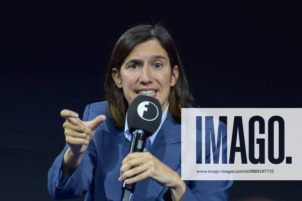 Political leaders Elly Schlein, Giuseppe Conte, Nicola Fratoianni, and Giovanni Donzelli take part in the panel Faccia a Faccia con i politici with Fanpage.it journalists during the Rumore Festival 2026 at Acquario Romano. - 11 Oct 2026 Partito Democratico Secretary Elly Schlein speaks during the panel Faccia a Faccia con i politici at the Rumore Festival 2026 at Acquario Romano in Rome. Rome Italy