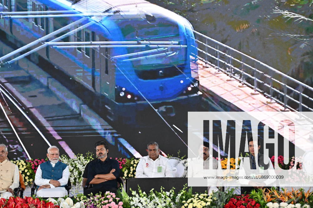 Indian Politics CHENNAI METRO PHASE-II INAUGURATION & JOINT RIDE CHENNAI, TAMIL NADU: Prime Minister Narendra Modi alongside Tamil Nadu Chief Minister C. Joseph Vijay waves to the gathering during the flagging-off ceremony of the Phase II network of the Chennai Metro Rail Project at the Porur Bypass Metro Rail Station on Sunday, October 11, 2026. PM Modi and CM Vijay subsequently undertook a joint metro ride from Porur Bypass Station to Poonamallee Bypass Station and back, marking the official opening of the ₹4,900-crore, 14.6-km Poonamallee Vadapalani elevated stretch. The high-profile event marked the first joint public appearance of the two leaders following Vijay s recent victory in the Tamil Nadu Assembly elections. Chennai INDIA