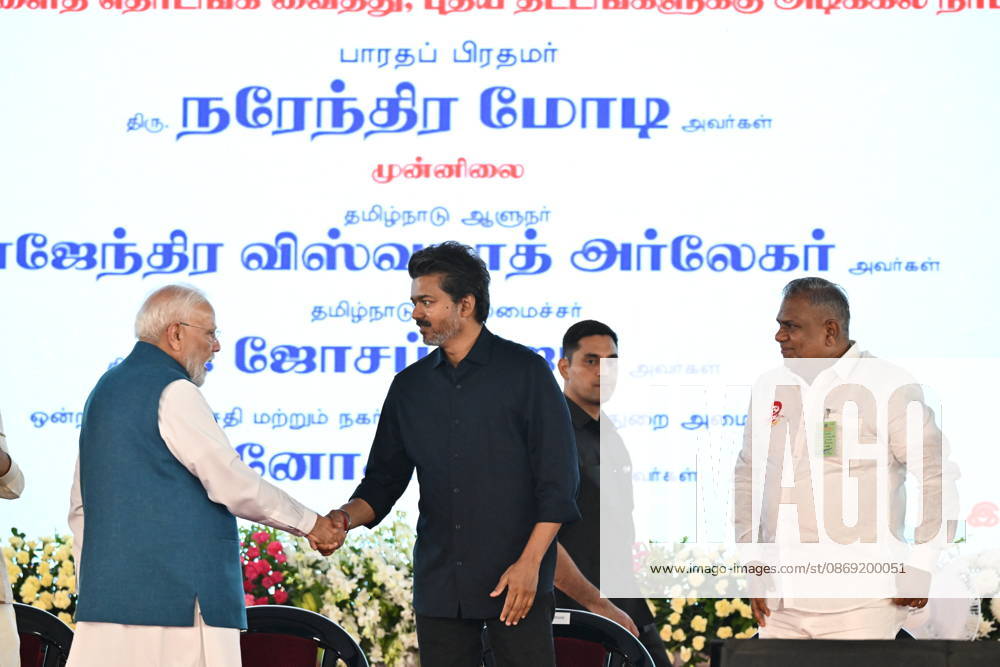 Indian Politics CHENNAI METRO PHASE-II INAUGURATION & JOINT RIDE CHENNAI, TAMIL NADU: Prime Minister Narendra Modi alongside Tamil Nadu Chief Minister C. Joseph Vijay waves to the gathering during the flagging-off ceremony of the Phase II network of the Chennai Metro Rail Project at the Porur Bypass Metro Rail Station on Sunday, October 11, 2026. PM Modi and CM Vijay subsequently undertook a joint metro ride from Porur Bypass Station to Poonamallee Bypass Station and back, marking the official opening of the ₹4,900-crore, 14.6-km Poonamallee Vadapalani elevated stretch. The high-profile event marked the first joint public appearance of the two leaders following Vijay s recent victory in the Tamil Nadu Assembly elections. Chennai INDIA