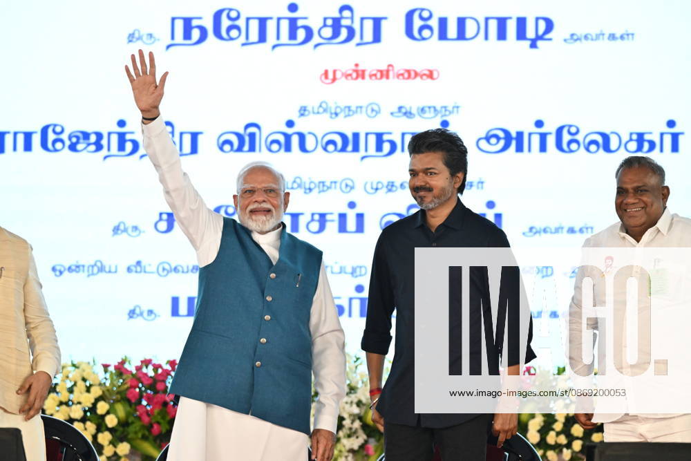 Indian Politics CHENNAI METRO PHASE-II INAUGURATION & JOINT RIDE CHENNAI, TAMIL NADU: Prime Minister Narendra Modi alongside Tamil Nadu Chief Minister C. Joseph Vijay waves to the gathering during the flagging-off ceremony of the Phase II network of the Chennai Metro Rail Project at the Porur Bypass Metro Rail Station on Sunday, October 11, 2026. PM Modi and CM Vijay subsequently undertook a joint metro ride from Porur Bypass Station to Poonamallee Bypass Station and back, marking the official opening of the â‚¹4,900-crore, 14.6-km Poonamallee Vadapalani elevated stretch. The high-profile event marked the first joint public appearance of the two leaders following Vijay s recent victory in the Tamil Nadu Assembly elections. Chennai INDIA