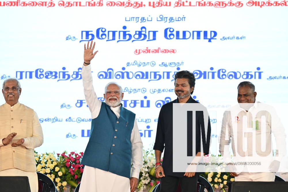 Indian Politics CHENNAI METRO PHASE-II INAUGURATION & JOINT RIDE CHENNAI, TAMIL NADU: Prime Minister Narendra Modi alongside Tamil Nadu Chief Minister C. Joseph Vijay waves to the gathering during the flagging-off ceremony of the Phase II network of the Chennai Metro Rail Project at the Porur Bypass Metro Rail Station on Sunday, October 11, 2026. PM Modi and CM Vijay subsequently undertook a joint metro ride from Porur Bypass Station to Poonamallee Bypass Station and back, marking the official opening of the ₹4,900-crore, 14.6-km Poonamallee Vadapalani elevated stretch. The high-profile event marked the first joint public appearance of the two leaders following Vijay s recent victory in the Tamil Nadu Assembly elections. Chennai INDIA