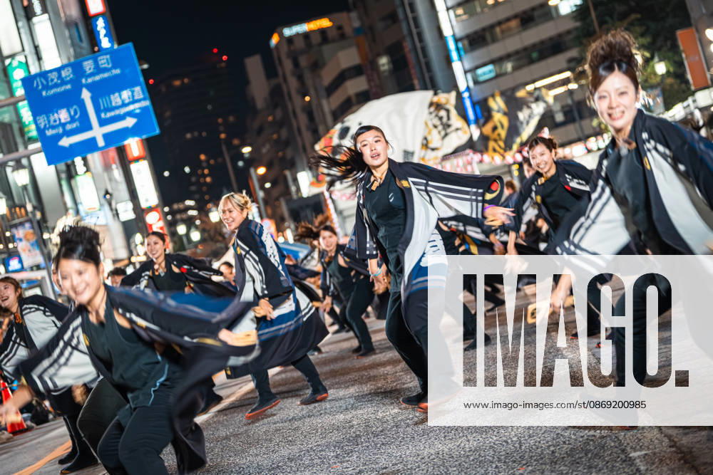 General view, October 11, 2026 - Dancers perform during the main festival of the 27th Tokyo Yosakoi Festival in Ikebukuro, Tokyo, Japan, on October 11, 2026. Held as part of Fukuro Matsuri, the annual dance festival brings together approximately 100 teams and 5,000 performers from across Japan, filling the streets with colorful costumes, synchronized choreography, and energetic yosakoi performances. aflo_355106741
