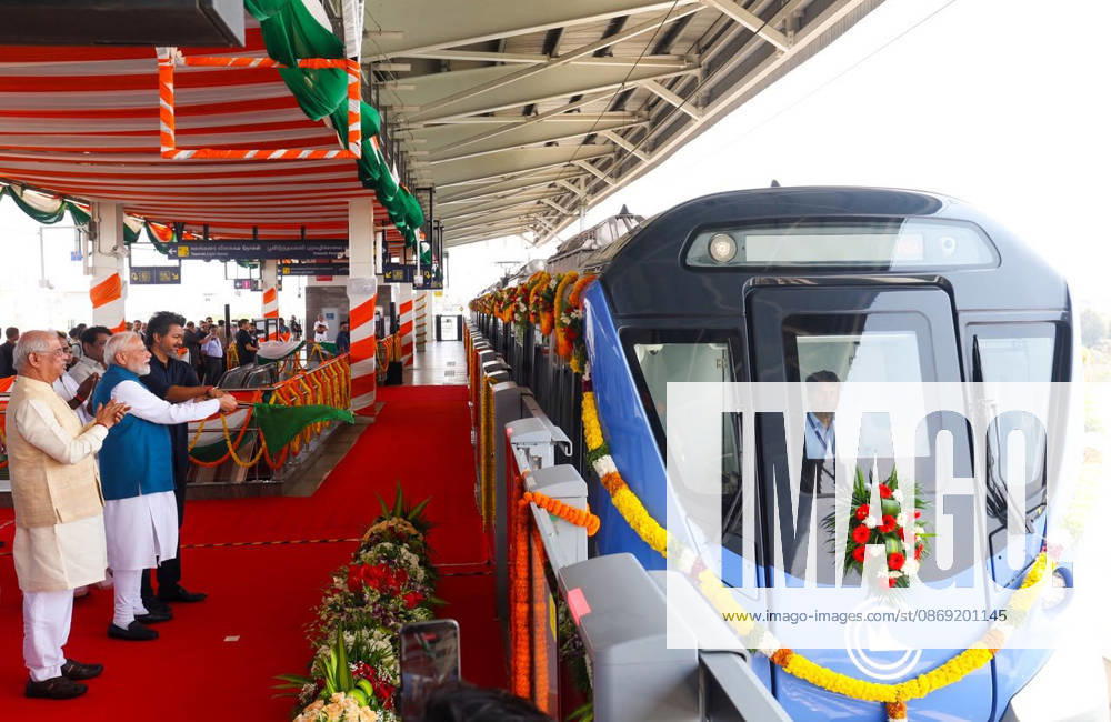 PM Modi inaugurates Poonamallee-Vadapalani stretch of Chennai Metro Phase-2 Chennai, Oct 11 (ANI): Prime Minister Narendra Modi and Tamil Nadu Chief Minister C. Joseph Vijay inaugurates the Poonamallee-Vadapalani stretch of Chennai Metro Phase-2, in Chennai on Sunday. Governor of Tamil Nadu and Kerala, Rajendra Vishwanath Arlekar also present. (@narendramodi X ANI Photo) Chennai Tamil Nadu India