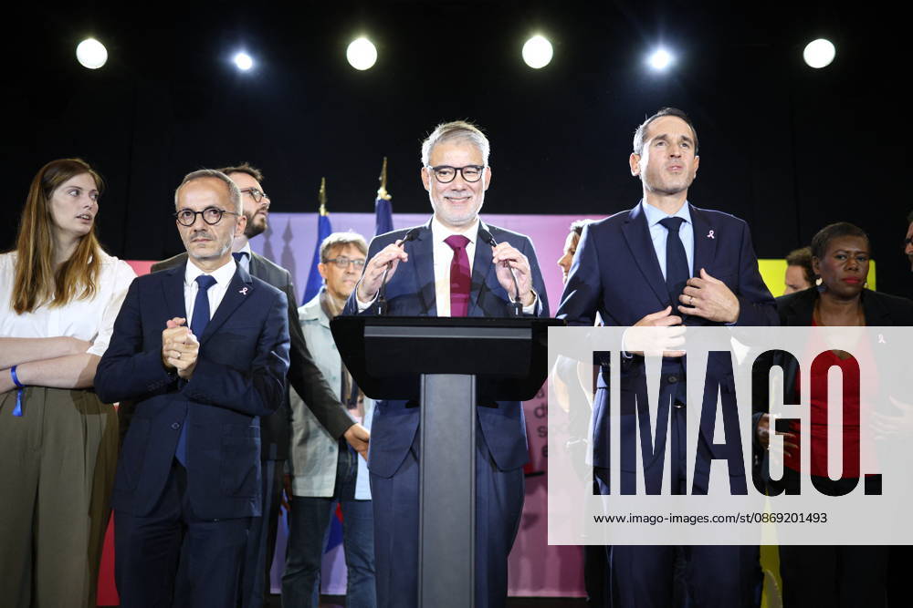 Announcement of the result for the first round of Socialist and Democratic Left primary - Paris Candidate in the Socialist (PS) and centre-left Place Publique (PP) parties primary Olivier Faure delivers a speech after the announcement of the result for the first round of voting in the primary organized by the Socialist Party, Place Publique (PP), and the Republican and Socialist Left, ahead of France s 2027 presidential election, at Solaris in Paris, France on October 11, 2026. Candidate in the Socialist (PS) and centre-left Place Publique (PP) parties primary ahead of France s 2027 presidential election and MEP Raphaël Glucksmann was elected on October 11 2026. Photo by Raphael Lafargue ABACAPRESS.COM Paris France