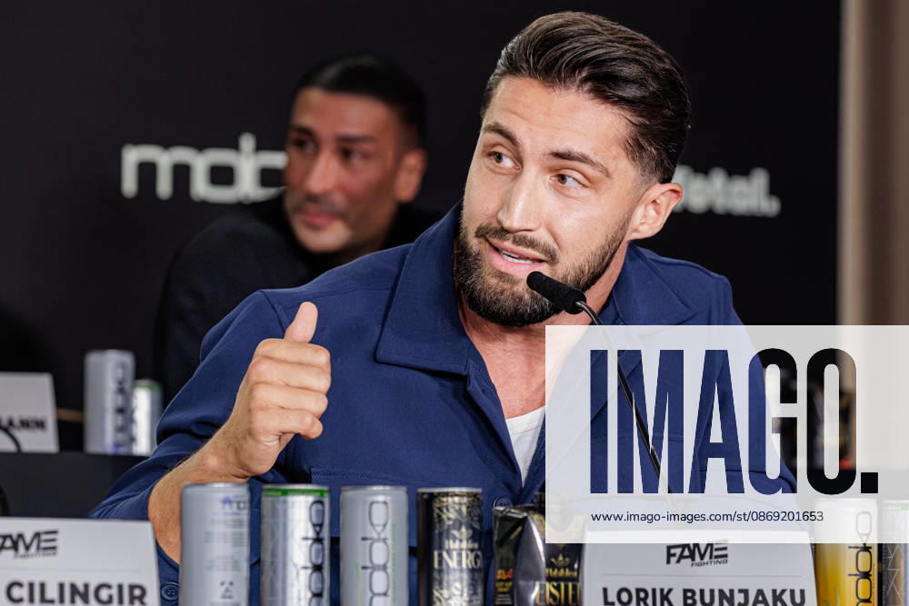 Essen. Lorik Bunjaku bei der Pressekonferenz zum Fame Fighting 4 Promiboxen. Essen Atlantic Hotel Nordrhein-Westfalen Deutschland