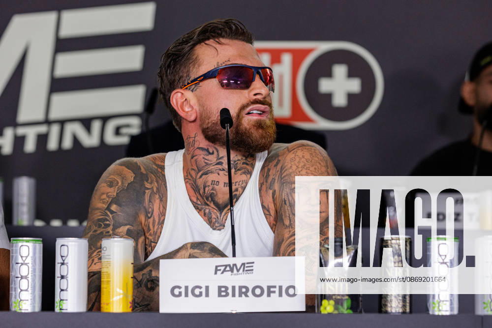 Essen. Luigi (Gigi) Birofio bei der Pressekonferenz zum Fame Fighting 4 Promiboxen. Essen Atlantic Hotel Nordrhein-Westfalen Deutschland