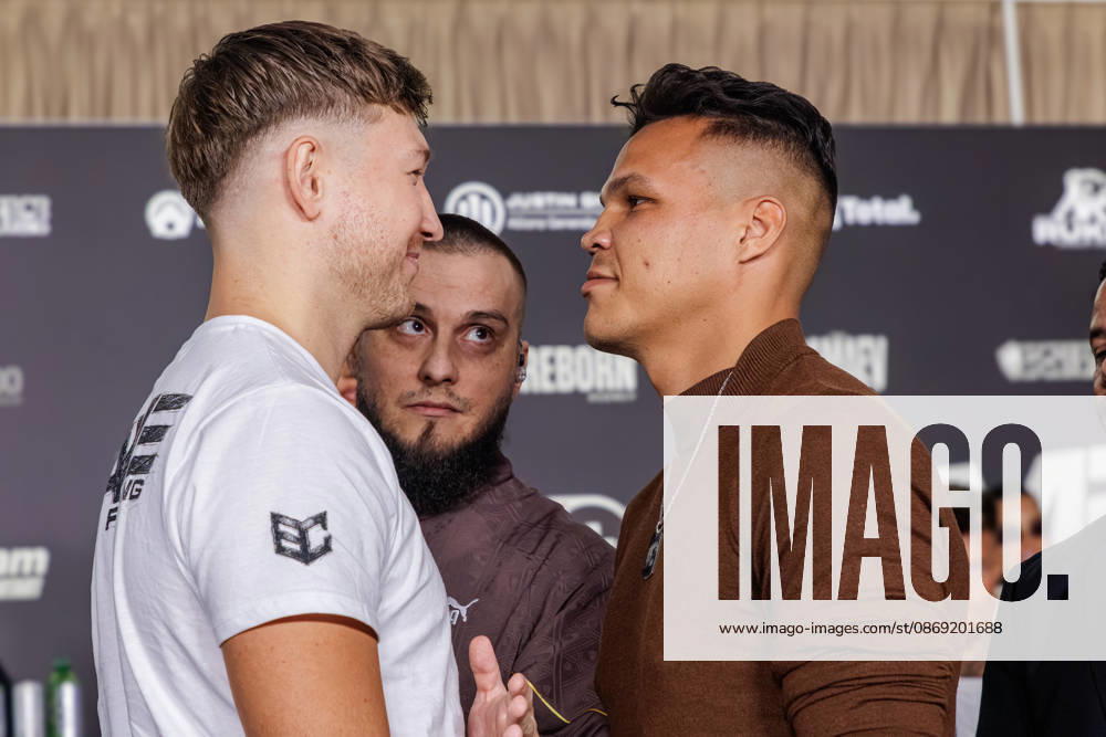 Essen. (l-r) Oliver Ginkel und Allen Bauer bei der Pressekonferenz zum Fame Fighting 4 Promiboxen. Essen Atlantic Hotel Nordrhein-Westfalen Deutschland