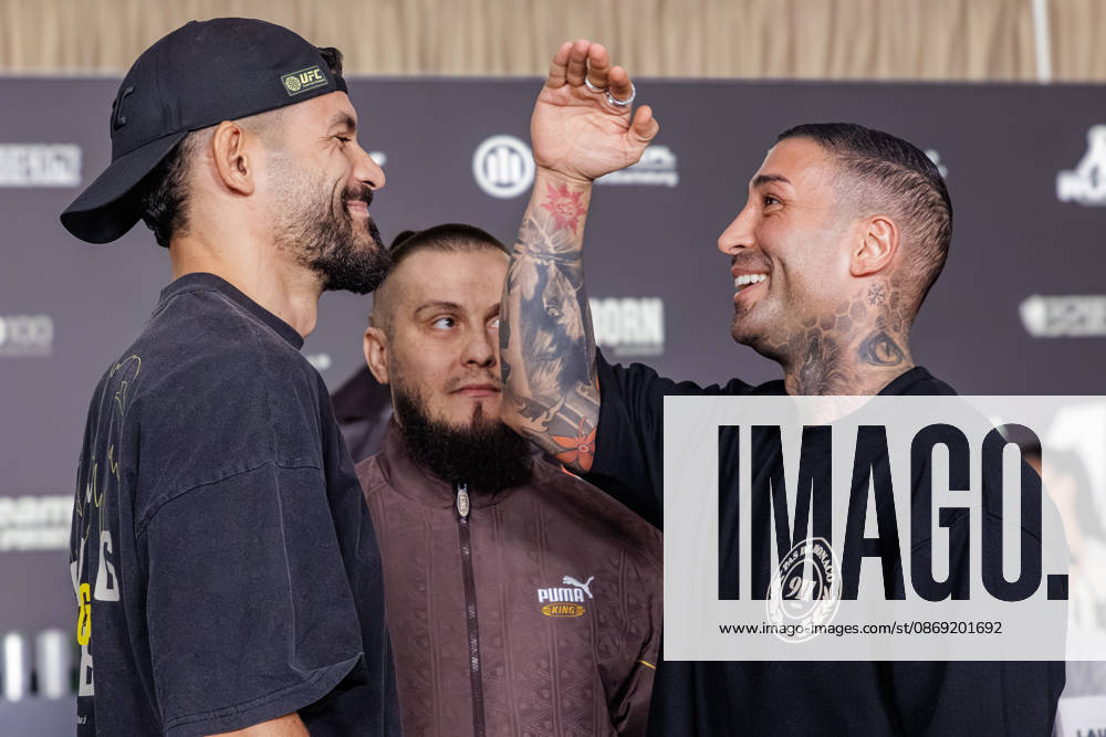 Essen. (l-r) Ediz Tasci und Bobby Chambers bei der Pressekonferenz zum Fame Fighting 4 Promiboxen. Essen Atlantic Hotel Nordrhein-Westfalen Deutschland