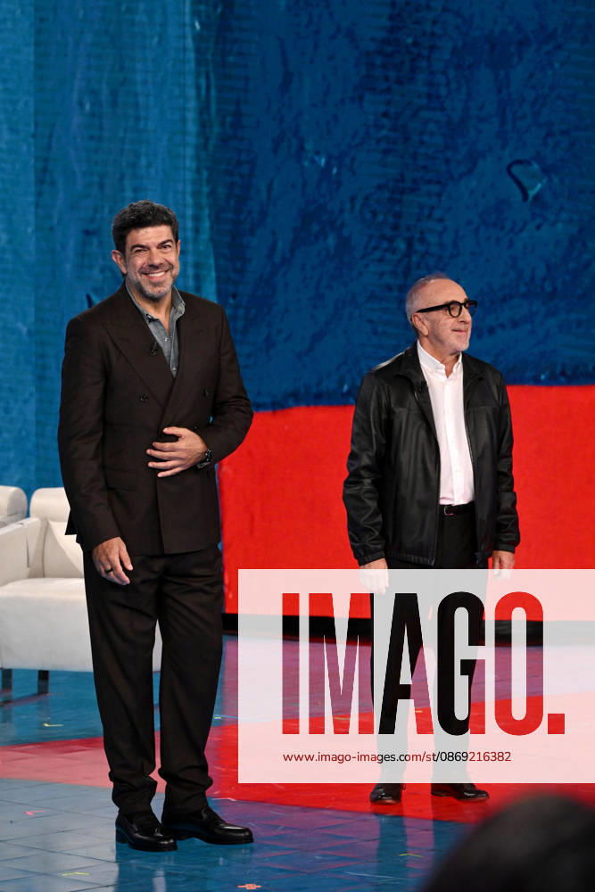 IPA89573914 - Milan, TV Show Che Tempo Che Fa - Nove. Pictured: Pierfrancesco Favino, Silvio Orlando