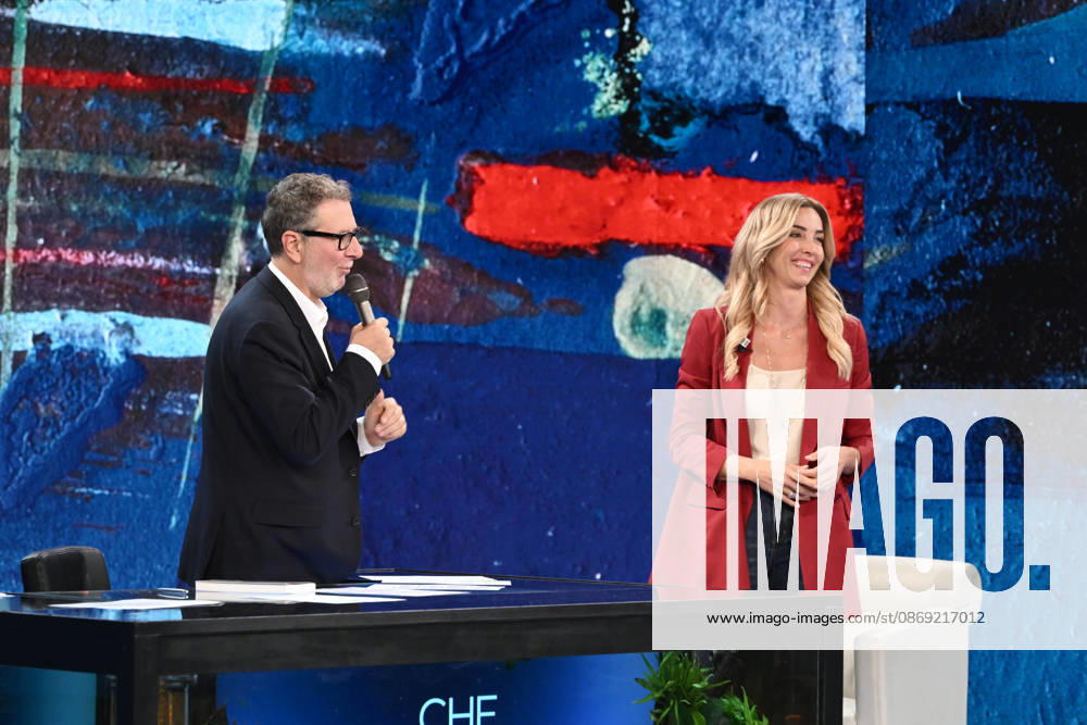 IPA89573881 - Milan, TV Show Che Tempo Che Fa - Nove. Pictured: Fabio Fazio, Silvia Salis