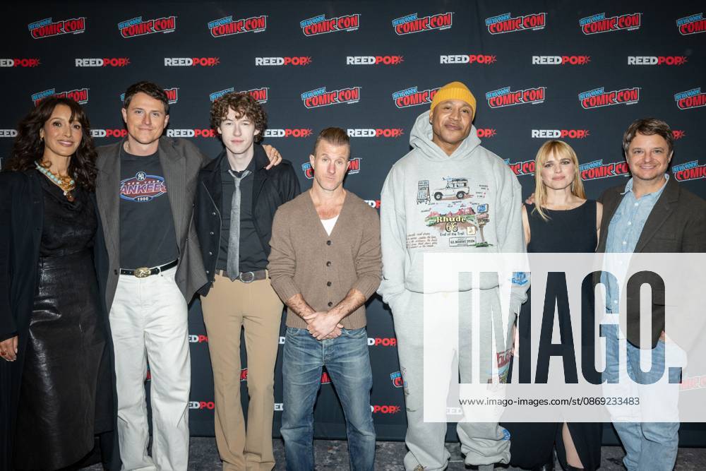 (L-R) Jennifer Beals, Shane Harper, Devin Druid, Scott Caan, LL COOL J, Jacqueline Byers and Byron Balasco attend a panel discussion for CBS new series NCIS: NEW YORK.during New York Comic Con 2026 at The Jacob K. Javits Convention Center on October 11, 2026 in New York City. New York United States - ZUMAs197 20261011_aaa_s197_361