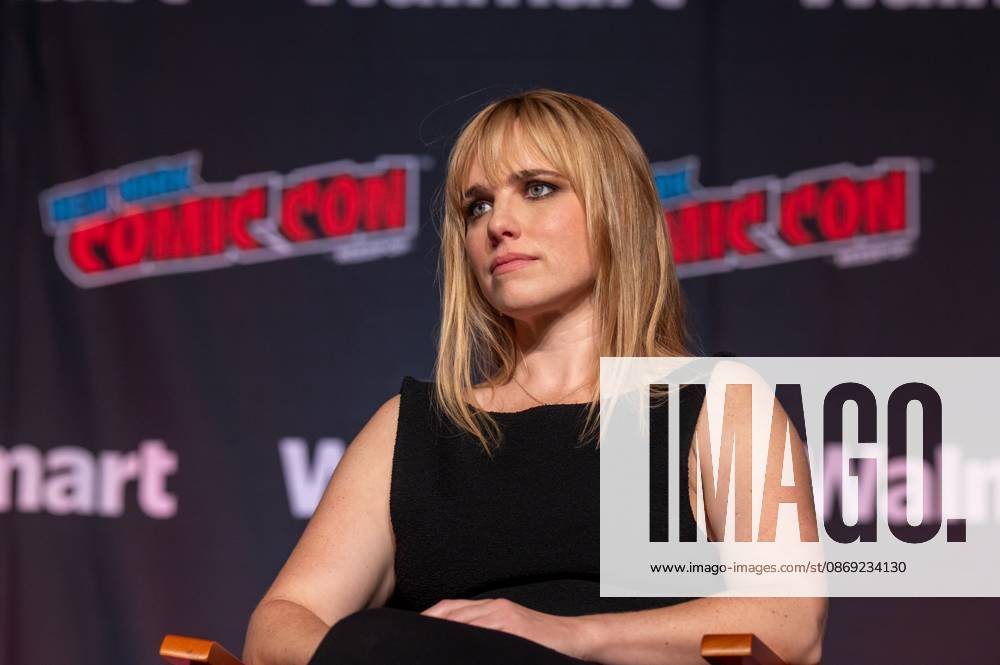Jacqueline Byers speaks at a panel discussion for CBS new series NCIS: NEW YORK.during New York Comic Con 2026 at The Jacob K. Javits Convention Center on October 11, 2026 in New York City. New York United States - ZUMAs197 20261011_aaa_s197_445