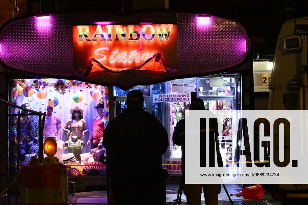 Man Killed After Assault Near Rainbow Station Sex Shop In Manhattan New York - 11 October 2026 NYPD officers work the scene outside Rainbow Station sex shop on 8th Avenue where a man died after reportedly being assaulted within the confines of the 10th precinct in Manhattan, New York, United States on Sunday, October 11, 2026. Sunday evening at approximately 9:10 pm the incident took place. Clothing, shoes and blood were discovered at the scene. The victim was taken to Bellevue Hospital where he was pronounced dead. There are no arrests and the investigation is ongoing by the NYPD. Manhattan United States