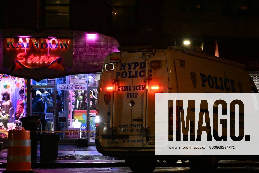 Man Killed After Assault Near Rainbow Station Sex Shop In Manhattan New York - 11 October 2026 NYPD officers work the scene outside Rainbow Station sex shop on 8th Avenue where a man died after reportedly being assaulted within the confines of the 10th precinct in Manhattan, New York, United States on Sunday, October 11, 2026. Sunday evening at approximately 9:10 pm the incident took place. Clothing, shoes and blood were discovered at the scene. The victim was taken to Bellevue Hospital where he was pronounced dead. There are no arrests and the investigation is ongoing by the NYPD. Manhattan United States