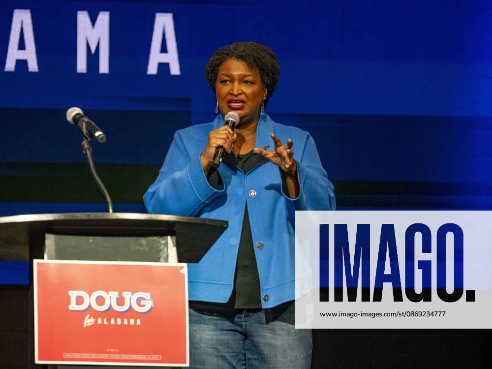 Political activist and former Georgia House of Representatives minority leader STACEY ABRAMS addresses a rally in support of Doug Jones candidacy for governor of Alabama. Huntsville USA - ZUMAd155 20261011_znp_d155_025
