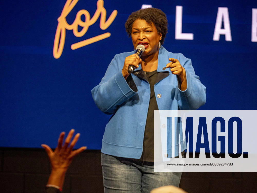 Political activist and former Georgia House of Representatives minority leader STACEY ABRAMS addresses a rally in support of Doug Jones candidacy for governor of Alabama. Huntsville USA - ZUMAd155 20261011_znp_d155_027