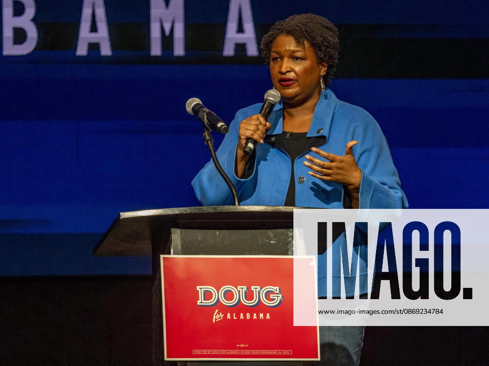 Political activist and former Georgia House of Representatives minority leader STACEY ABRAMS addresses a rally in support of Doug Jones candidacy for governor of Alabama. Huntsville USA - ZUMAd155 20261011_znp_d155_028