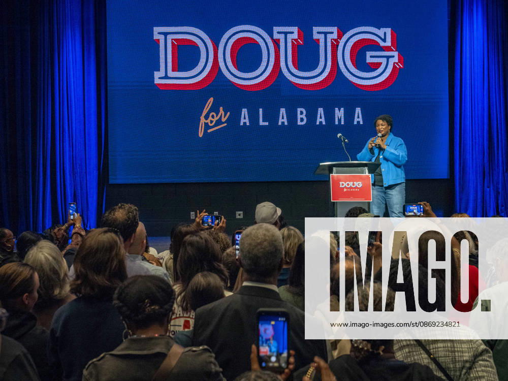 Political activist and former Georgia House of Representatives minority leader STACEY ABRAMS addresses a rally in support of Doug Jones candidacy for governor of Alabama. Huntsville USA - ZUMAd155 20261011_znp_d155_024