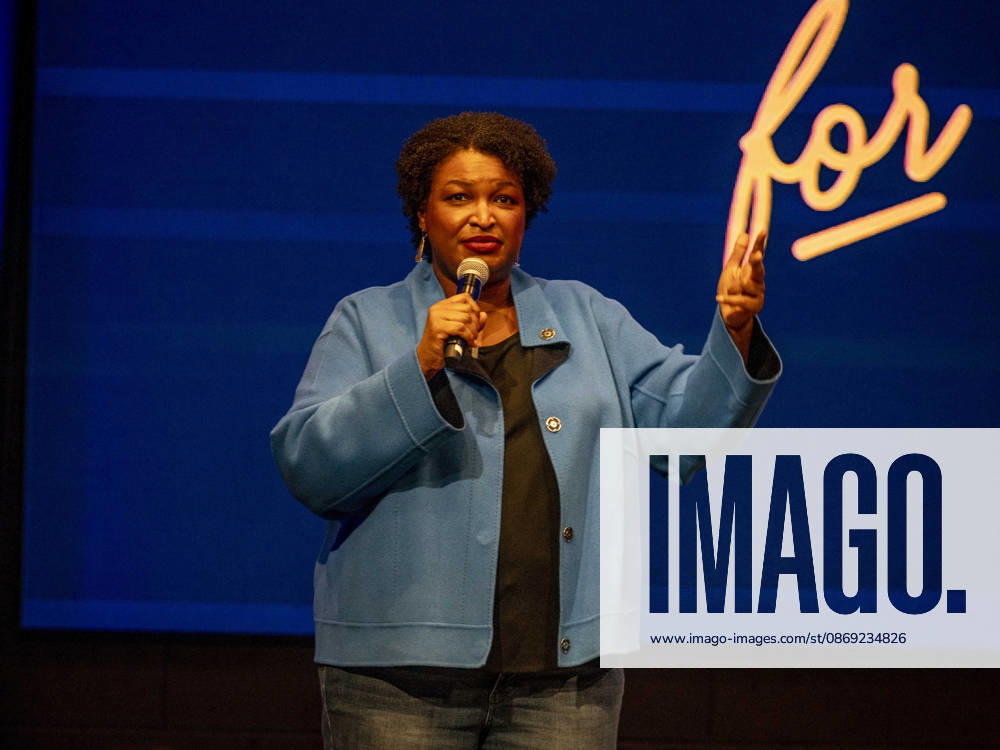 Political activist and former Georgia House of Representatives minority leader STACEY ABRAMS addresses a rally in support of Doug Jones candidacy for governor of Alabama. Huntsville USA - ZUMAd155 20261011_znp_d155_026
