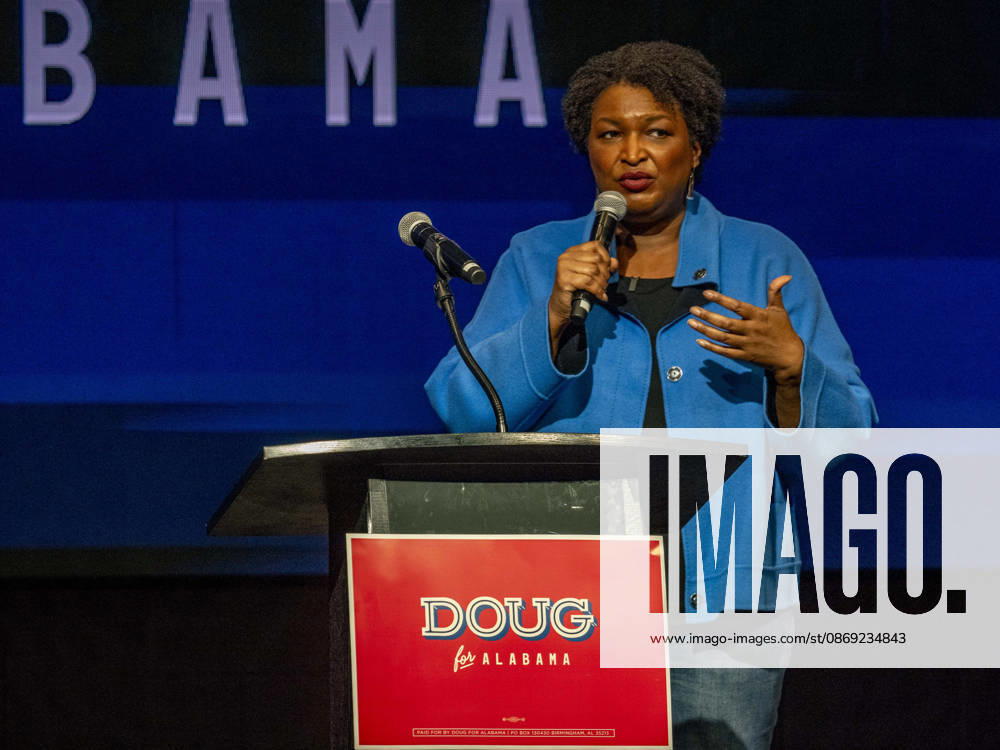 Political activist and former Georgia House of Representatives minority leader STACEY ABRAMS addresses a rally in support of Doug Jones candidacy for governor of Alabama. Huntsville USA - ZUMAd155 20261011_znp_d155_029