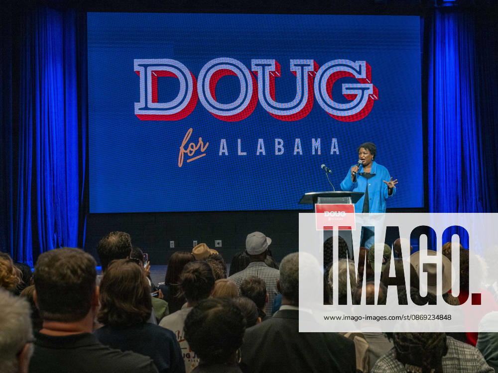 Political activist and former Georgia House of Representatives minority leader STACEY ABRAMS addresses a rally in support of Doug Jones candidacy for governor of Alabama. Huntsville USA - ZUMAd155 20261011_znp_d155_031