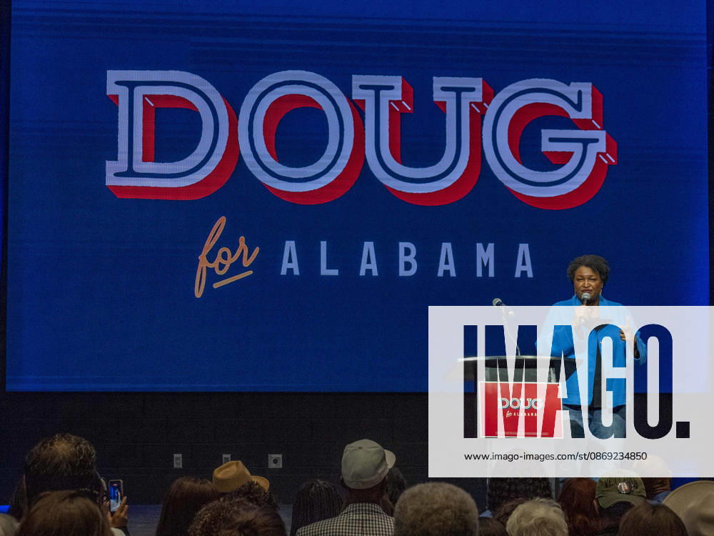 Political activist and former Georgia House of Representatives minority leader STACEY ABRAMS addresses a rally in support of Doug Jones candidacy for governor of Alabama. Huntsville USA - ZUMAd155 20261011_znp_d155_032