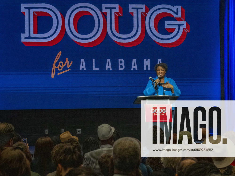 Political activist and former Georgia House of Representatives minority leader STACEY ABRAMS addresses a rally in support of Doug Jones candidacy for governor of Alabama. Huntsville USA - ZUMAd155 20261011_znp_d155_033