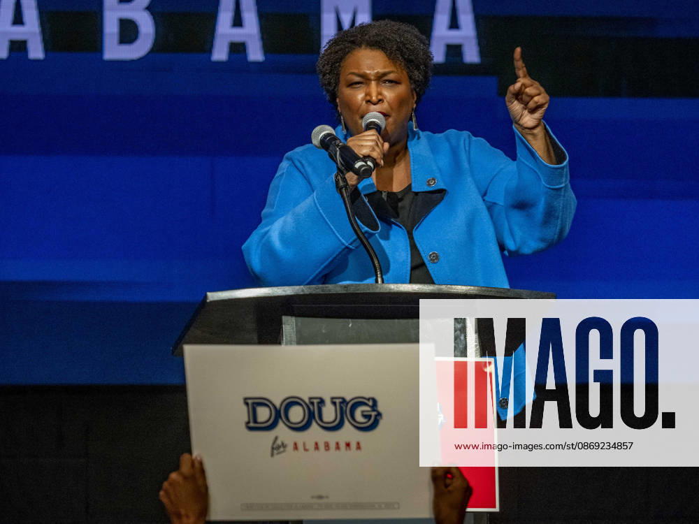 Political activist and former Georgia House of Representatives minority leader STACEY ABRAMS addresses a rally in support of Doug Jones candidacy for governor of Alabama. Huntsville USA - ZUMAd155 20261011_znp_d155_035