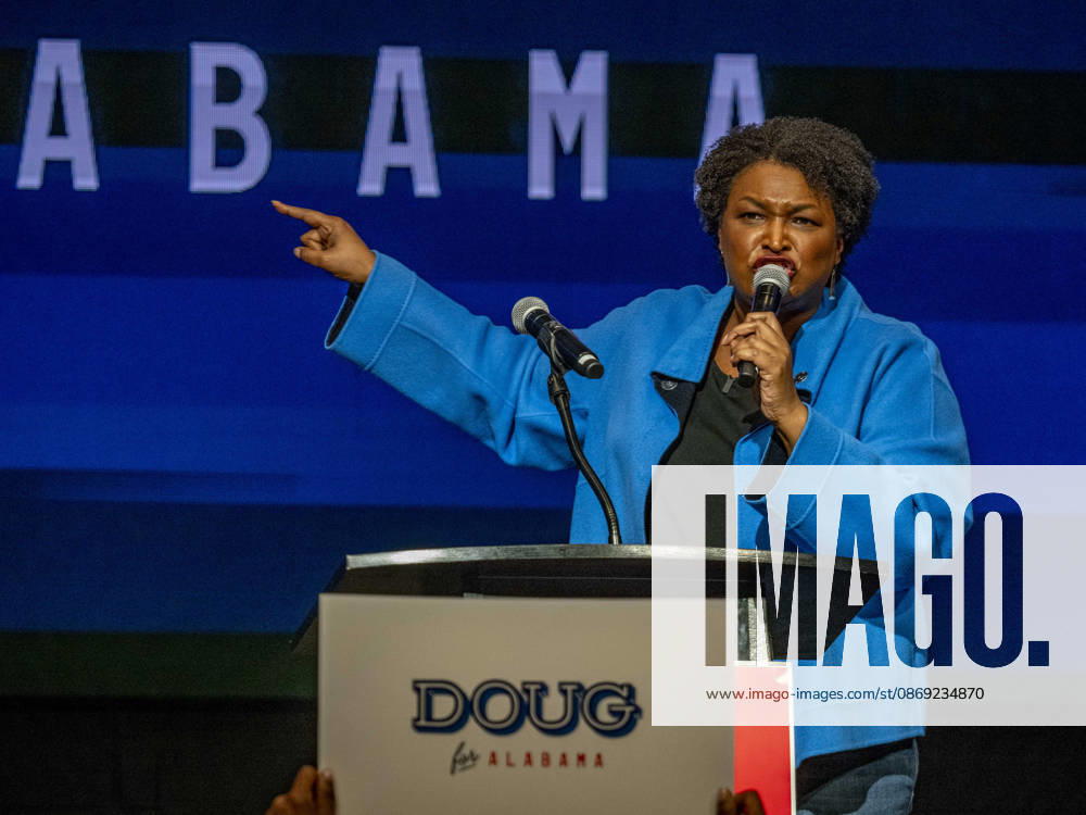 Political activist and former Georgia House of Representatives minority leader STACEY ABRAMS addresses a rally in support of Doug Jones candidacy for governor of Alabama. Huntsville USA - ZUMAd155 20261011_znp_d155_036