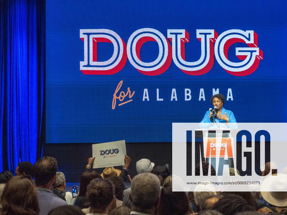 Political activist and former Georgia House of Representatives minority leader STACEY ABRAMS addresses a rally in support of Doug Jones candidacy for governor of Alabama. Huntsville USA - ZUMAd155 20261011_znp_d155_037