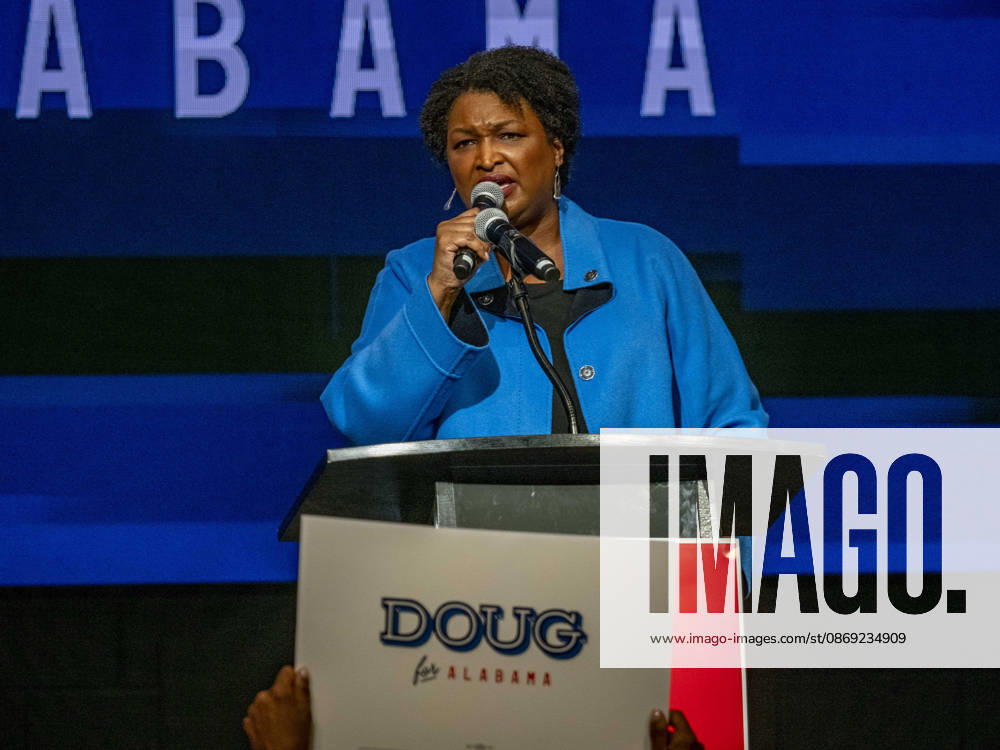 Political activist and former Georgia House of Representatives minority leader STACEY ABRAMS addresses a rally in support of Doug Jones candidacy for governor of Alabama. Huntsville USA - ZUMAd155 20261011_znp_d155_043