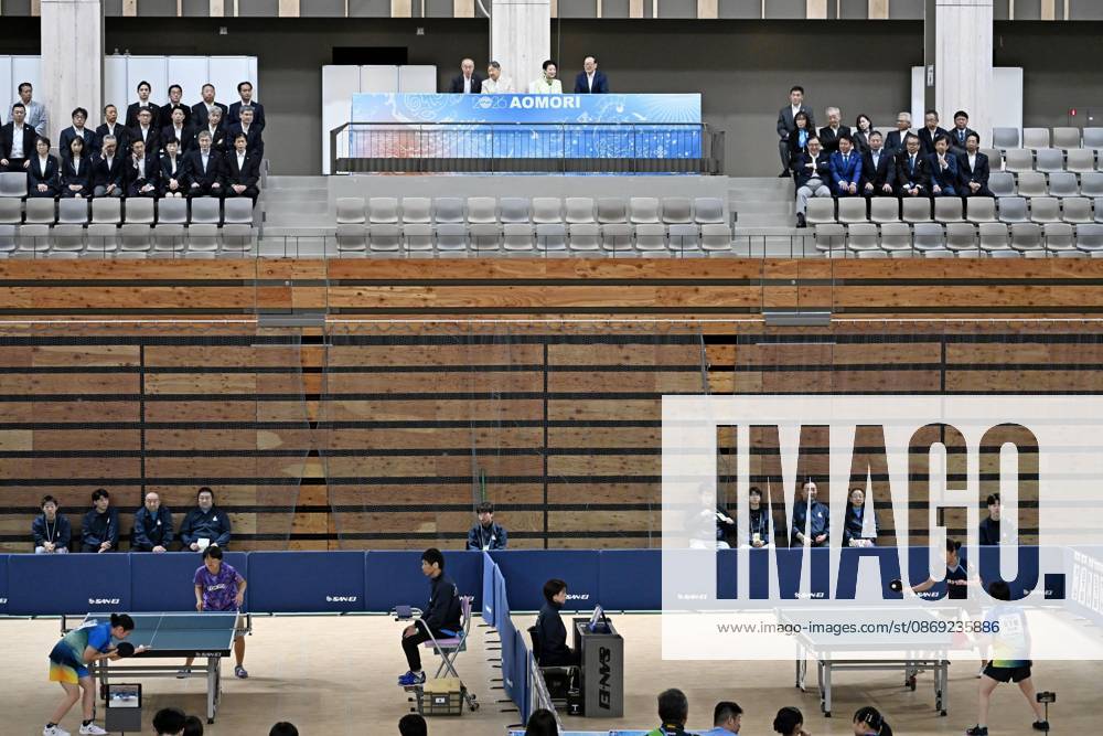 Japan emperor at sports festival in Aomori Japan s Emperor Naruhito (back, 2nd from L) and Empress Masako watch a table tennis match during the 80th National Sports Festival in Aomori, northeastern Japan, on Oct. 11, 2026. A14AA0005630646P