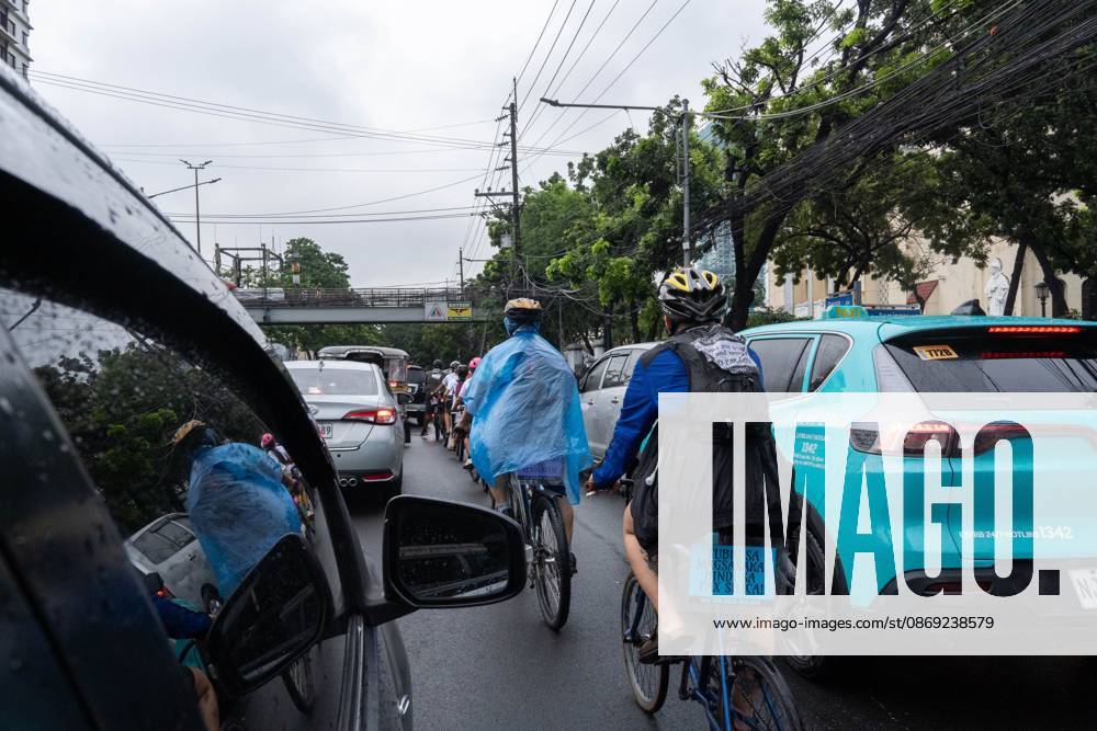 Cyclists Protest US-Led Pax Silica Initiative MANILA, PHILIPPINES - OCTOBER 12, 2026: A bike ride was led by local cyclists, along with environmental advocates, in condemnation of the US-led Pax Silica Initiative that participants say will destroy the livelihoods of local farming communities, displace local indigenous communities, and consume tremendous amounts of water that would have otherwise be utilized by local Filipinos. The route started in the Quezon City Hall and ended in the Bonifacio Shrine where the closing program was held with each sector that participated in the bike ride expressing their message of solidarity to the cause. Multiple stops where held in front of the office of the Department of Environment and Natural Resources