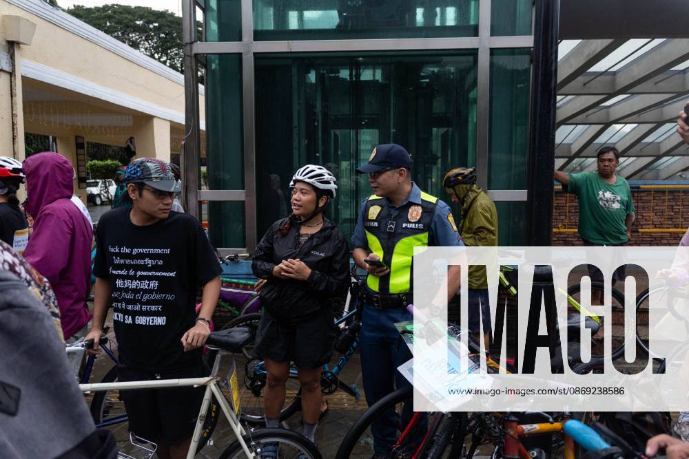 Cyclists Protest US-Led Pax Silica Initiative MANILA, PHILIPPINES - OCTOBER 12, 2026: A bike ride was led by local cyclists, along with environmental advocates, in condemnation of the US-led Pax Silica Initiative that participants say will destroy the livelihoods of local farming communities, displace local indigenous communities, and consume tremendous amounts of water that would have otherwise be utilized by local Filipinos. The route started in the Quezon City Hall and ended in the Bonifacio Shrine where the closing program was held with each sector that participated in the bike ride expressing their message of solidarity to the cause. Multiple stops where held in front of the office of the Department of Environment and Natural Resources