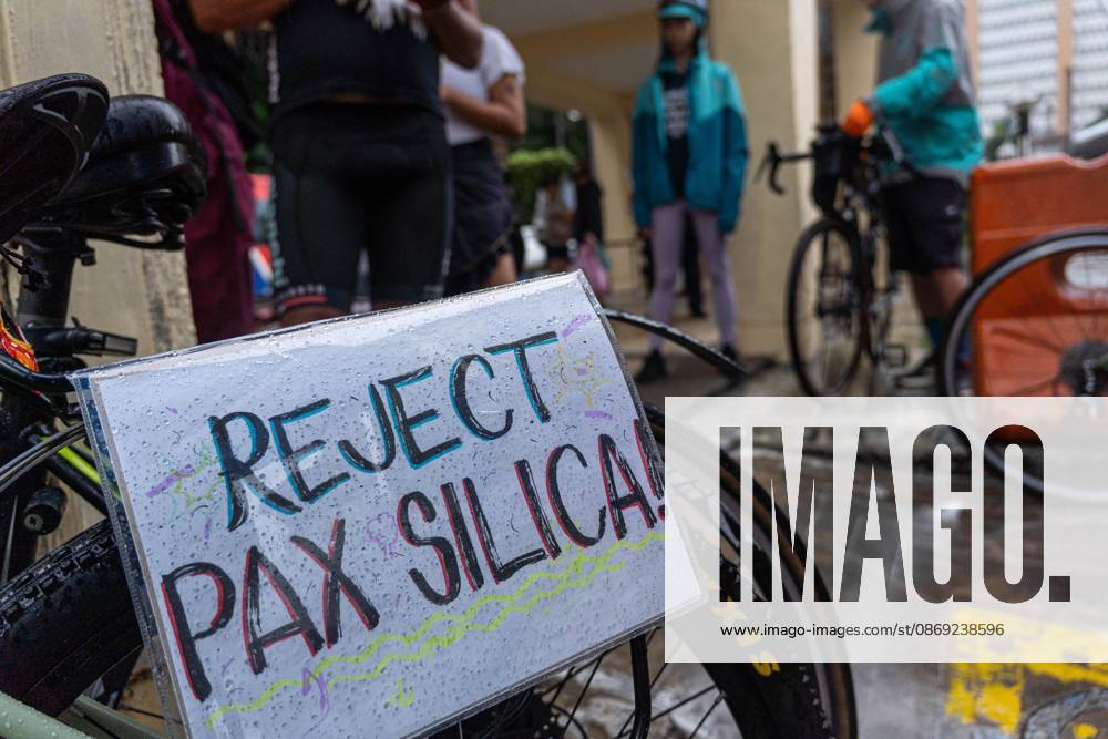 Cyclists Protest US-Led Pax Silica Initiative MANILA, PHILIPPINES - OCTOBER 12, 2026: A bike ride was led by local cyclists, along with environmental advocates, in condemnation of the US-led Pax Silica Initiative that participants say will destroy the livelihoods of local farming communities, displace local indigenous communities, and consume tremendous amounts of water that would have otherwise be utilized by local Filipinos. The route started in the Quezon City Hall and ended in the Bonifacio Shrine where the closing program was held with each sector that participated in the bike ride expressing their message of solidarity to the cause. Multiple stops where held in front of the office of the Department of Environment and Natural Resources