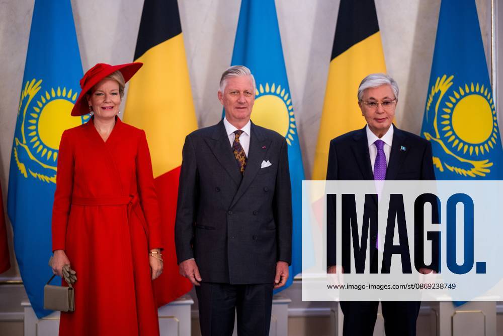 Queen Mathilde of Belgium; King Philippe - Filip of Belgium and Kazakhstan s President Kassym-Jomart Tokayev pictured during a State visit of the Belgian King and Queen to Kazakhstan, on Monday 12 October 2026. The first State Visit of Belgium s royal couple in central Asia from 11 to 14 October 2026, aims to highlight bilateral cooperation in the economic, academic, and cultural fields. POOL JASPERxJACOBS 189534718