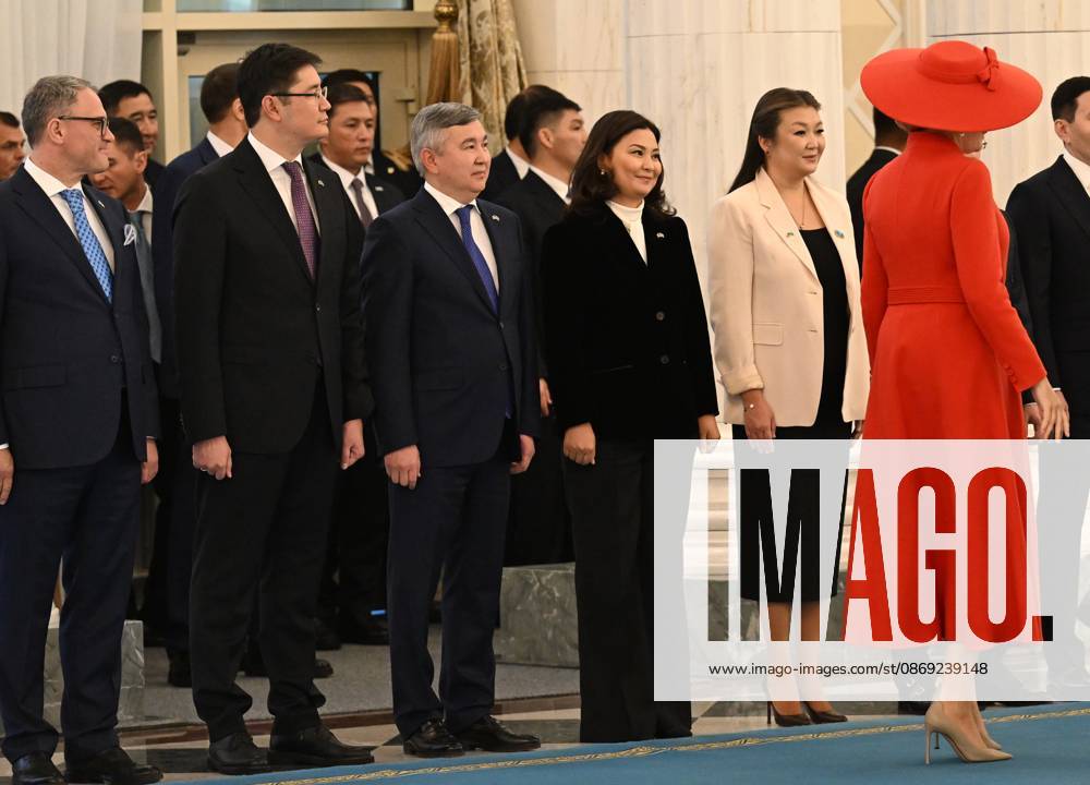 Queen Mathilde of Belgium pictured during the welcome ceremony at the presidential palace during the official state visit of the Belgian King and Queen to Kazakhstan, on Monday 12 October 2026. The first State Visit of Belgium s royal couple in central Asia from 11 to 14 October 2026, aims to highlight bilateral cooperation in the economic, academic, and cultural fields. POOLxDIDIERxLEBRUN 189535849