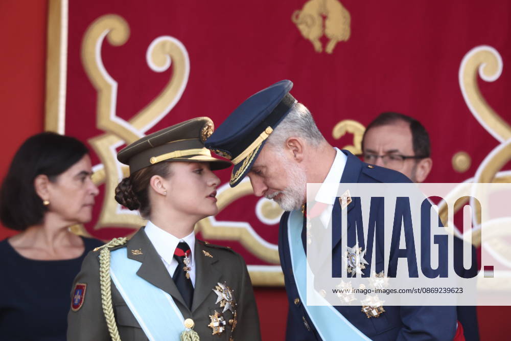 October 12 Parade for Hispanic Heritage Day King Felipe VI and Princess Leonor during the solemn ceremony honoring the national flag and the military parade on October 12, Hispanic Heritage Day, in the Plaza de Cánovas del Castillo, on October 12, 2026, in Madrid, Spain. The events begin with the raising of the flag and are followed by a tribute to those who gave their lives for the country. Subsequently, the military air and ground parades begin. Approximately 4,400 members of the Armed Forces, the security forces, and various civilian public institutions are participating this year in the parade presided over by the King and Queen. The aerial parade featured 50 fighter, training, and transport aircraft, as well as around 30 helicopters.