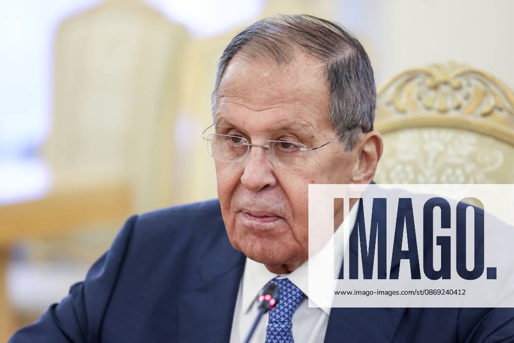 RUSSIA, MOSCOW - OCTOBER 12, 2026: Sergei Lavrov, Russia s Foreign Minister, attends a meeting with Youssef Rajji, Lebanon s Minister of Foreign Affairs and Emigrants, at the Reception House of the Foreign Ministry. Artyom Geodakyan TASS 99172877