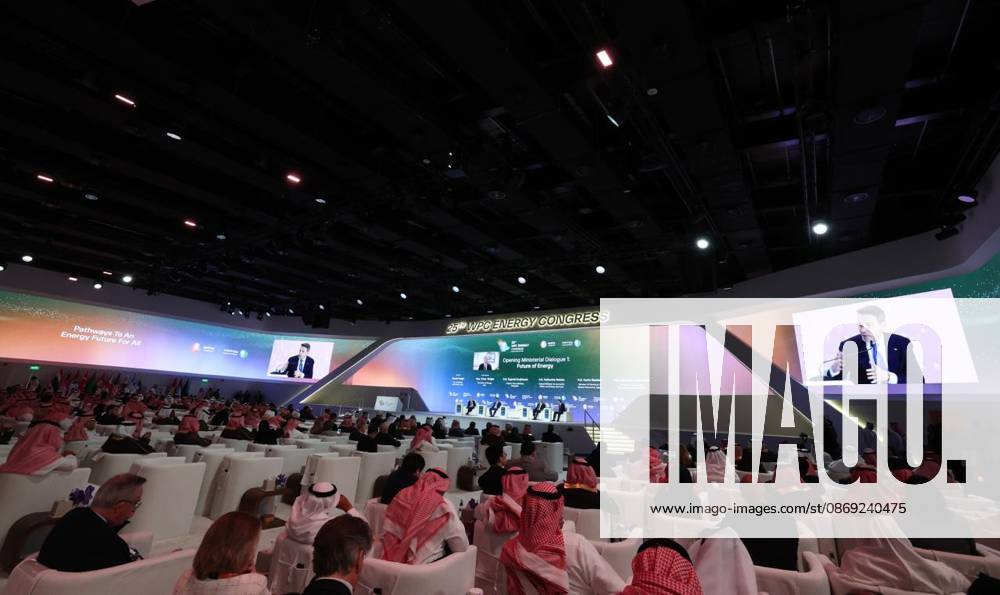25th World Petroleum Council Energy Congress in Riyadh RIYADH, SAUDI ARABIA - OCTOBER 12: (---- - MANDATORY CREDIT - TURKISH MINISTRY OF ENERGY AND NATURAL SOURCES HANDOUT - NO MARKETING NO ADVERTISING CAMPAIGNS - DISTRIBUTED AS A SERVICE TO CLIENTS----) A general view of the 25th World Petroleum Council Energy Congress (WPC Energy Congress) as Turkish Minister of Energy and Natural Resources Alparslan Bayraktar participates in a session in Riyadh, Saudi Arabia, on October 12, 2026. Turkish Ministry of Energy and Natural Resources Anadolu Riyadh Saudi Arabia. Editorial use only. Please get in touch for any other usage.
